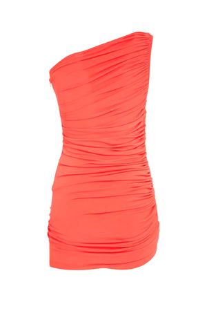 Crystal claw draped mini dress in orange DAVID KOMA | RE25DK43DORANGESILVER